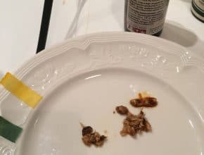 iodine test with malt on white plate