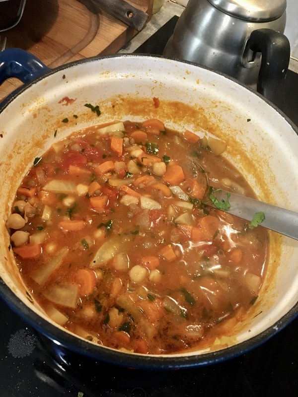 harira soup in pot