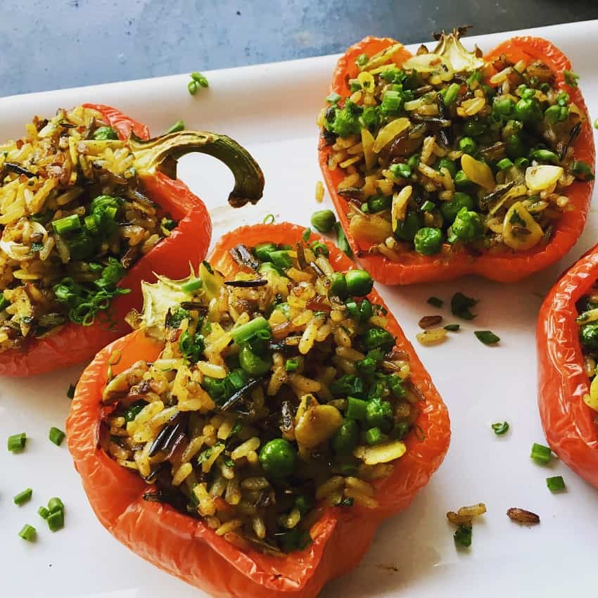 stuffed peppers with fried rice