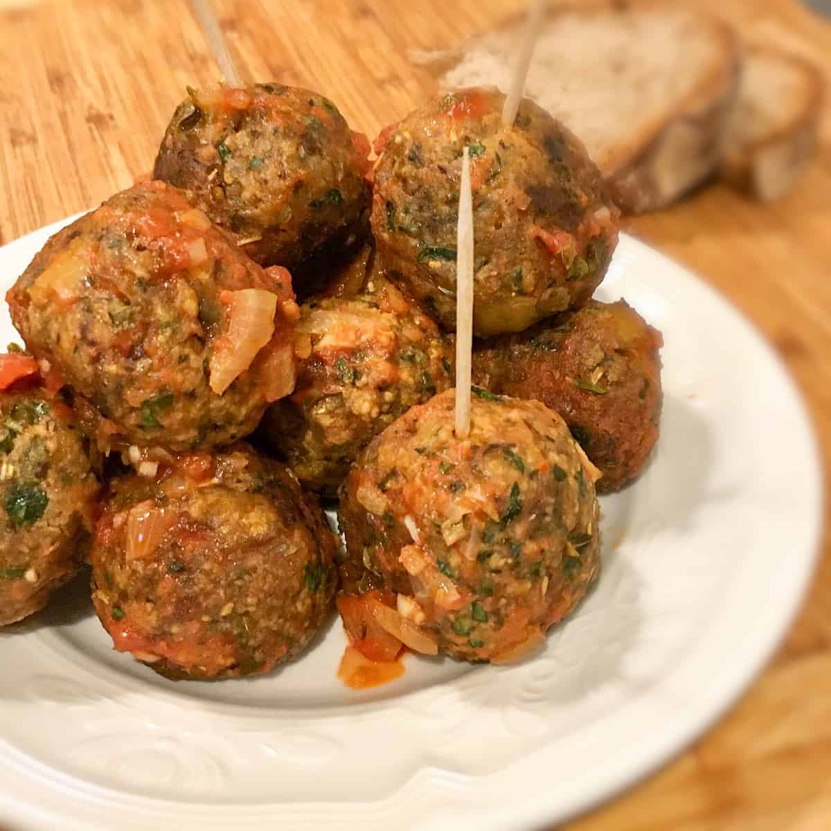 vegan meatballs, aubergine balls