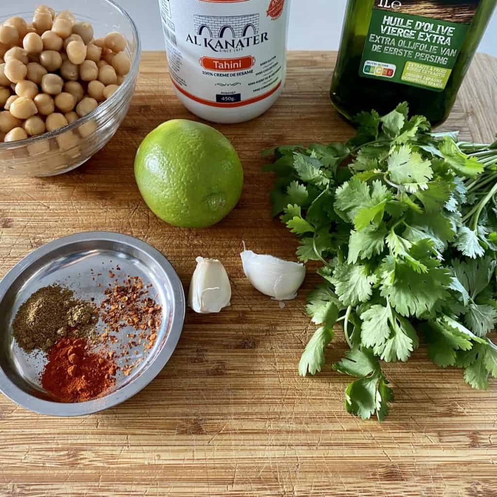 coriander lime hummus ingredients
