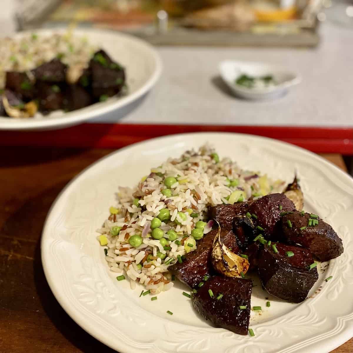 roasted beets with rice
